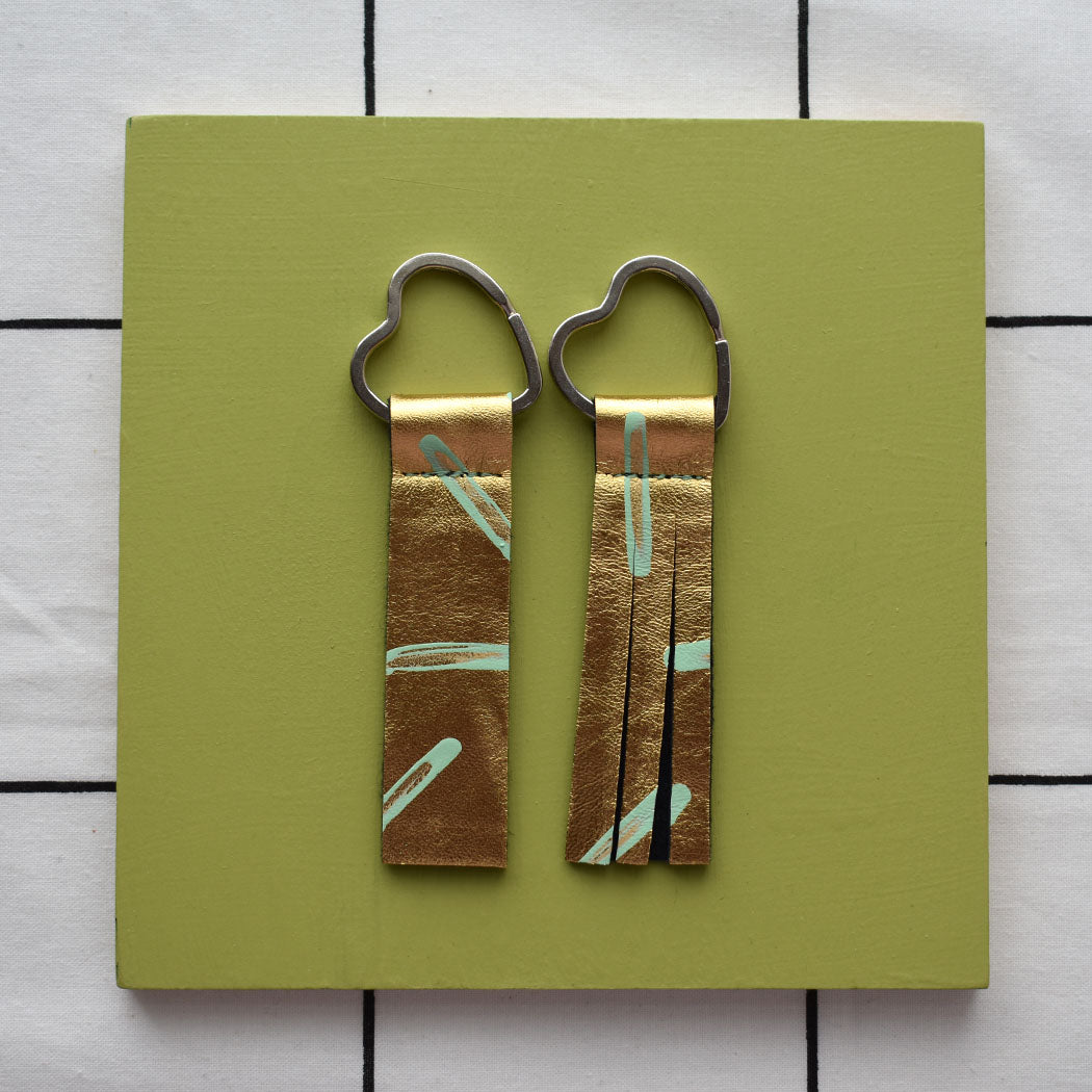 Love Hand Painted Leather Keyrings